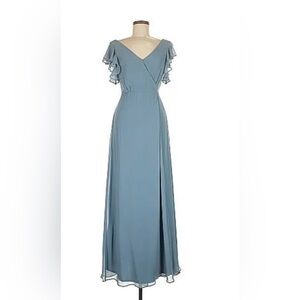 Dusty Blue Maxi Wrap Dress